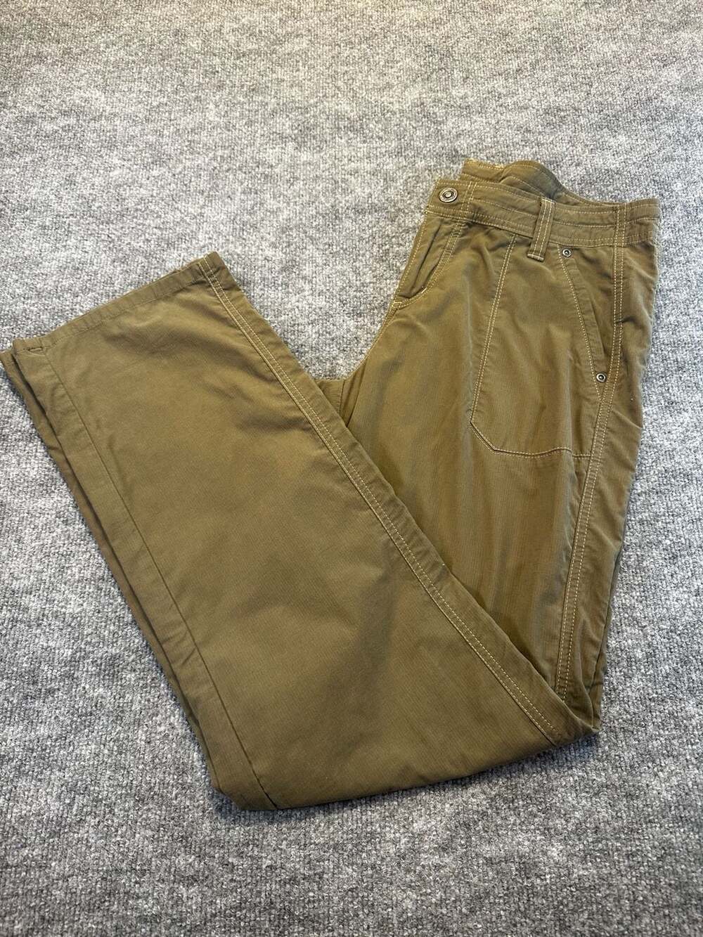 Kuhl Legendary Pants Size 12 REG Olive Green Hiking Camping Outdoor Utility